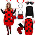 Women Ladybug Costume Set Halloween Accessories Tutu Dress Up Set