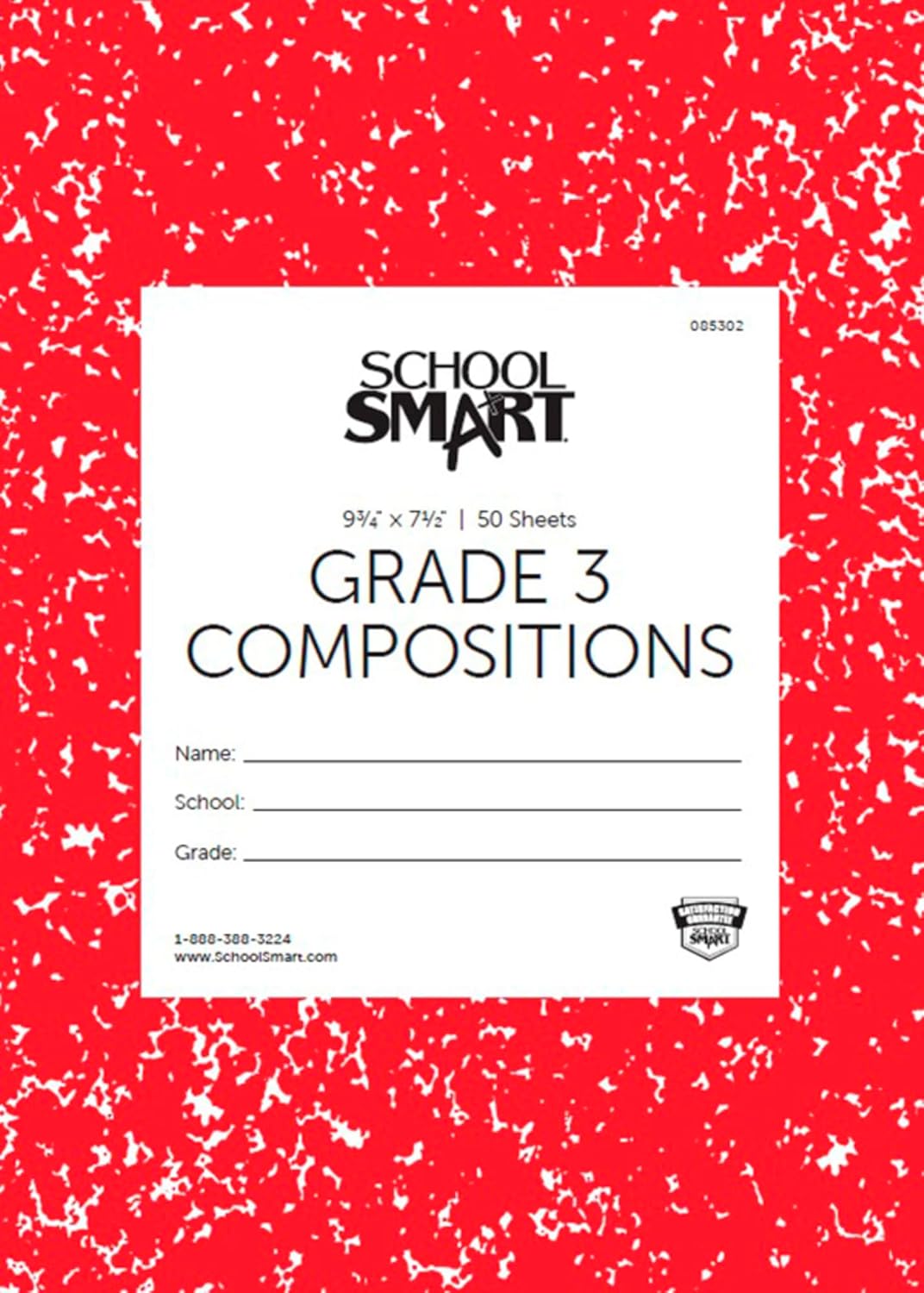 Grade 3 Skip-A-Line Composition Book - 50 Sheets, Red
