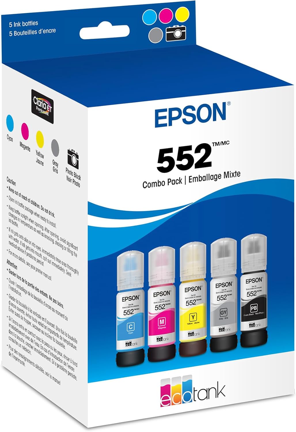 Epson EcoTank Ink 5-Color Pack for High Capacity Printing