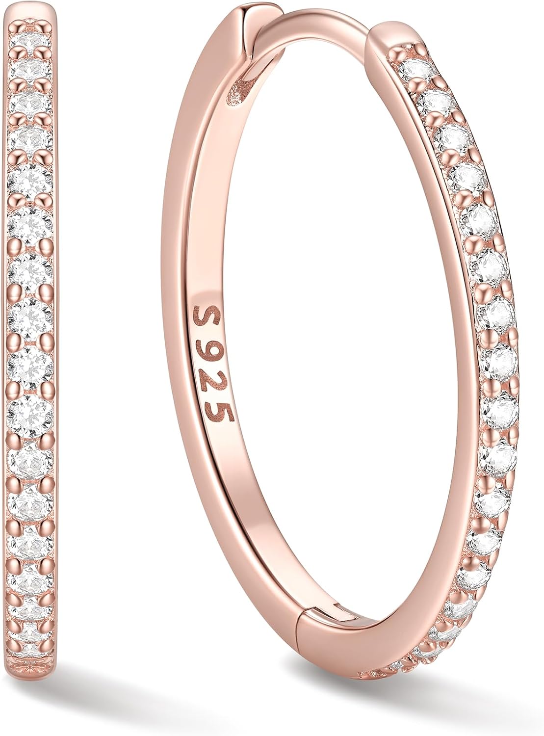 Chicsilver 925 Sterling Silver Huggie Earrings for Women
