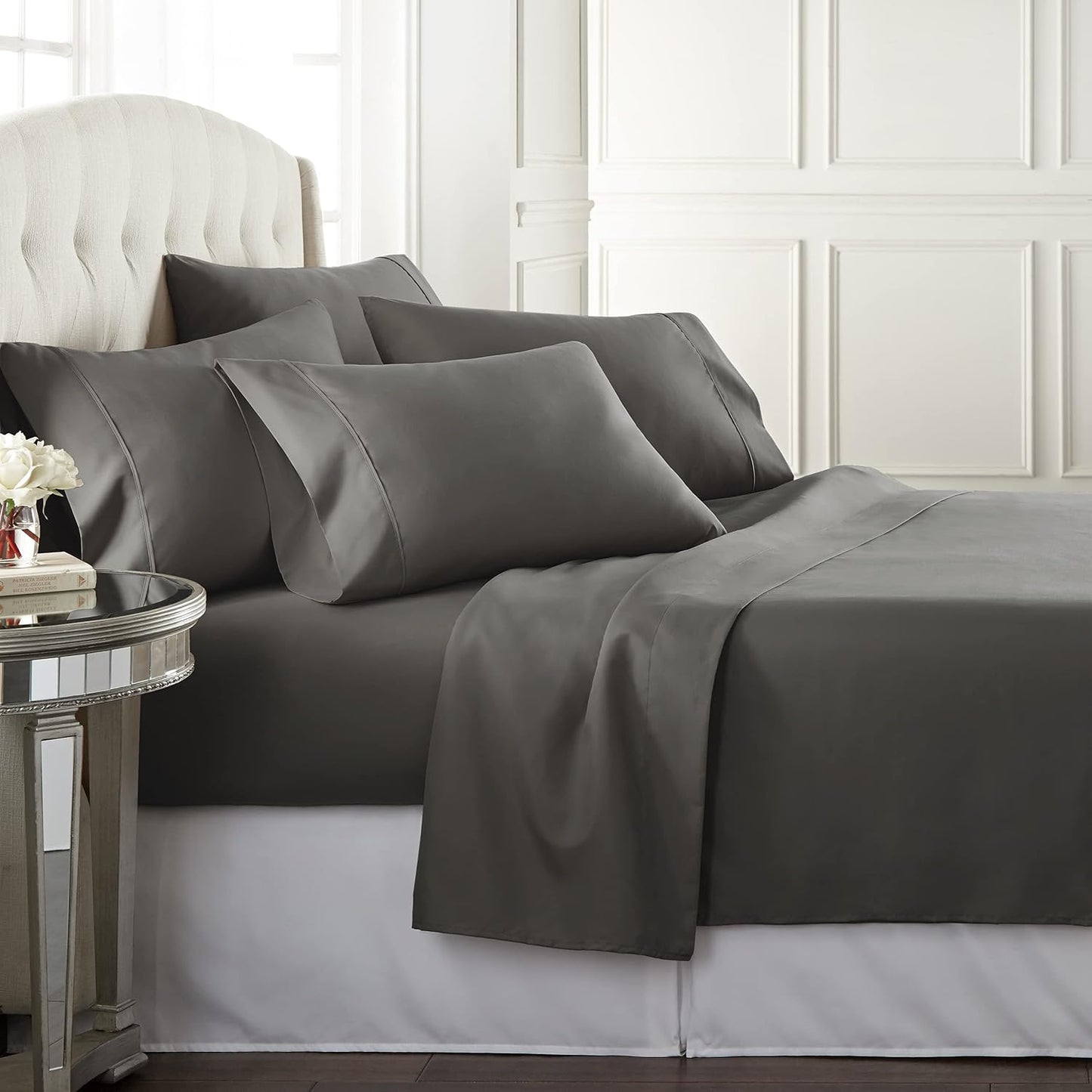 Danjor Linens Full Size Bed Sheet Set with 4 Pillowcases