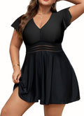 Arolina Plus Size Tankini Swim Dress Two Piece - Flattering Coverage