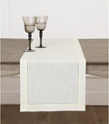 Solino Home Linen Ivory Table Runner 14 x 108 in - Classic Hemstitch