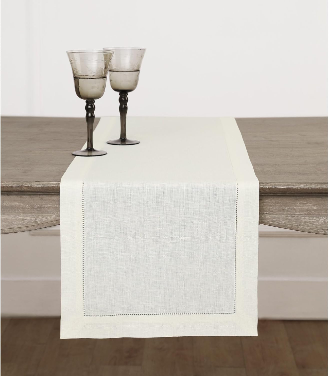 Elegant 100% Pure Linen Ivory Table Runner for Every Occasion