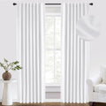 INOVADAY 100% Blackout Curtains 96 in 2 Panels - Thermal Linen Drapes