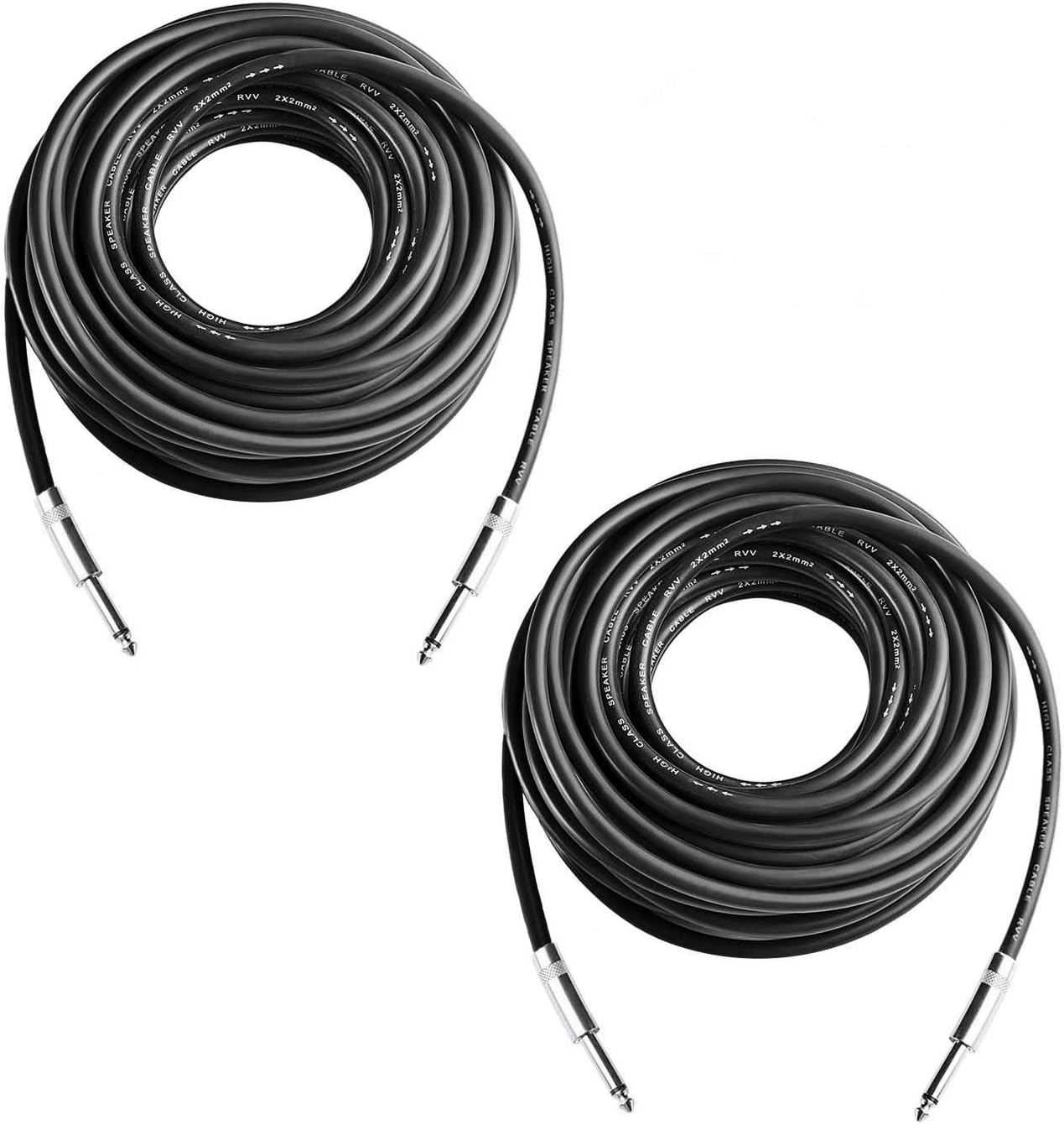 2Pcs 100 Feet Professional Speaker Cables for Quality Sound