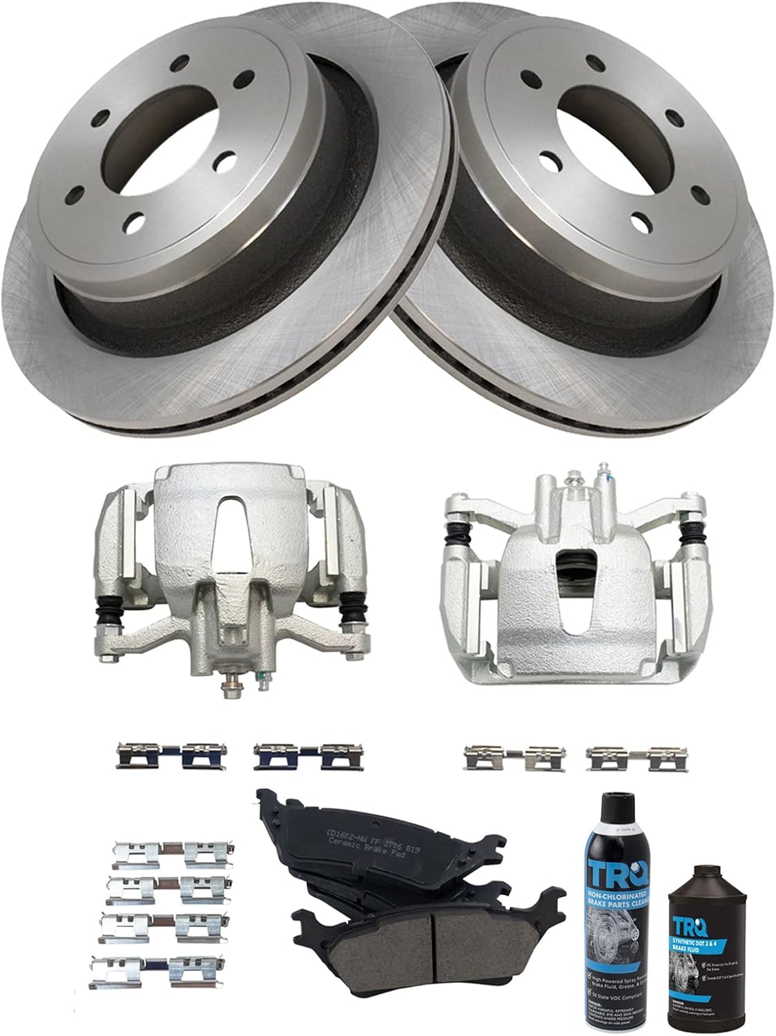 TRQ Rear Brake Pad & Rotor Kit for 2012-2016 Ford F-150