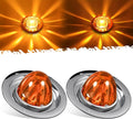 Partsam Amber Glass LED Watermelon Side Marker Lights Kit - Bright