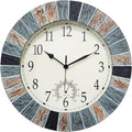 UMEXUS 13 Inch Outdoor Clock with Thermometer for All Weather