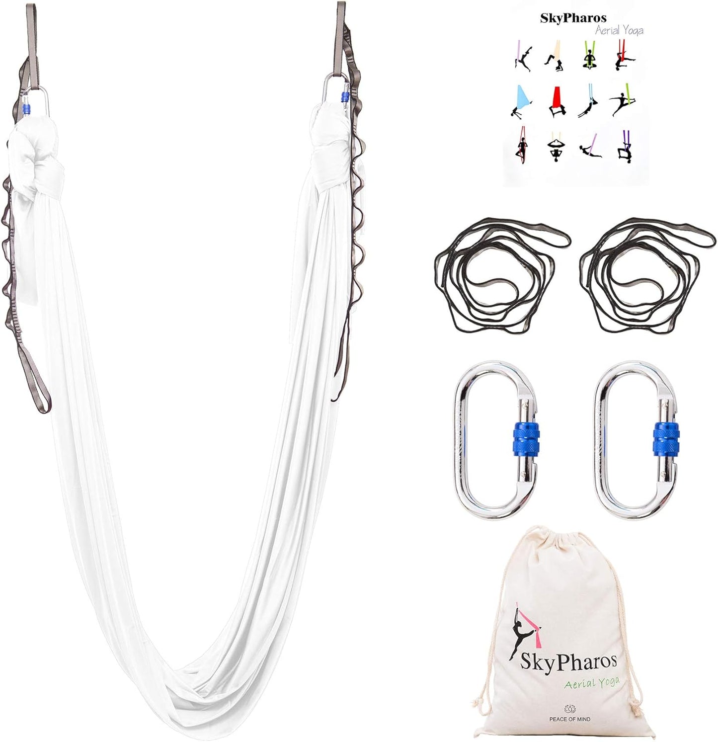 5.5 Yards Aerial Silks Yoga Swing Set for Fitness and Fun