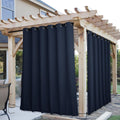 Navy Blue 2-Panel Weighted Blackout Outdoor Curtains W84 x L108