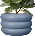 Ceramic Planter 13.5 in Gray - Durable Round Plant Pot for Indoor