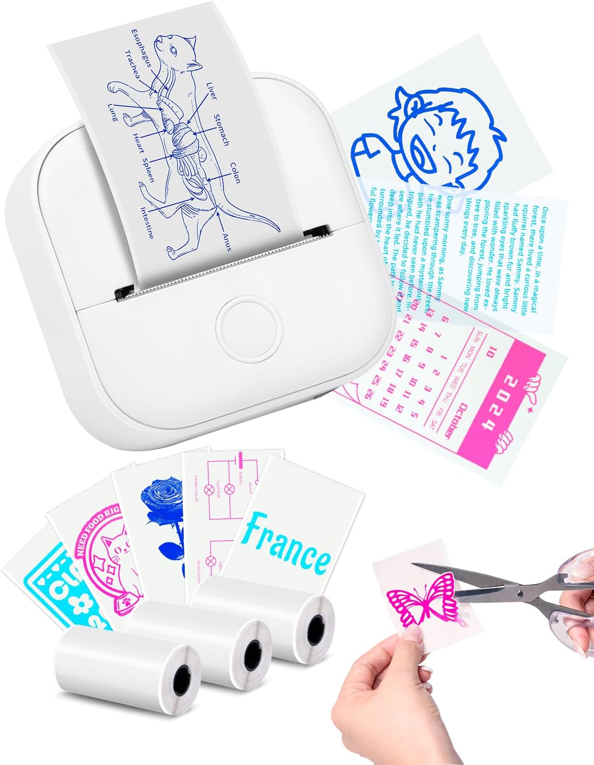 Memoking T02 Inkless Sticker Printer - Portable Pocket Printer