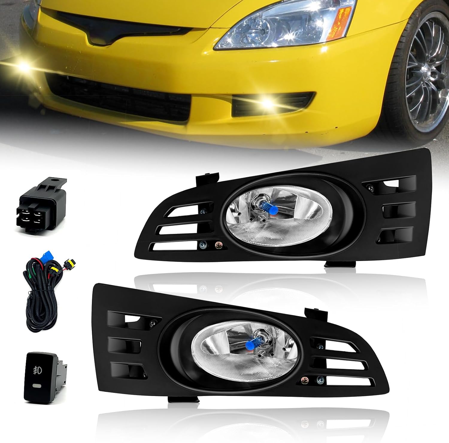 Fog Lights Compatible with 2003 2004 2005 Honda Accord Coupe