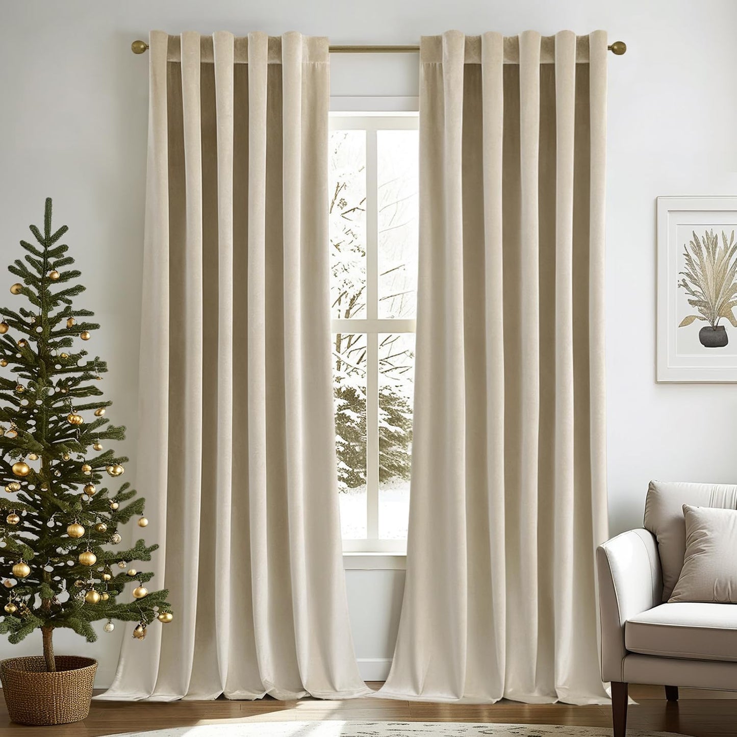 MIULEE Velvet Curtains - Luxury Blackout Drapes for Home