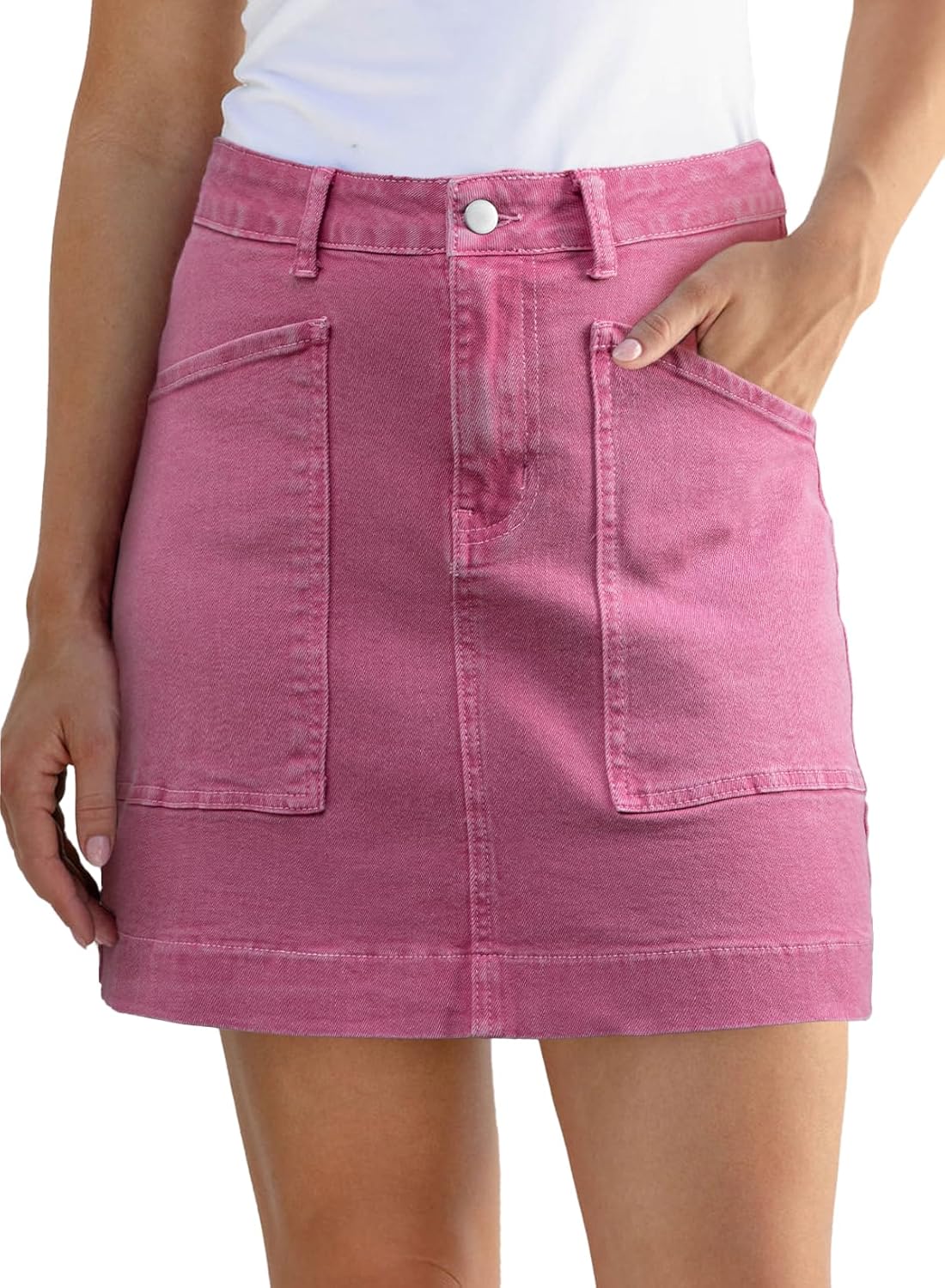 High Waisted Stretch Jean Skirt for Women - Casual Summer Style