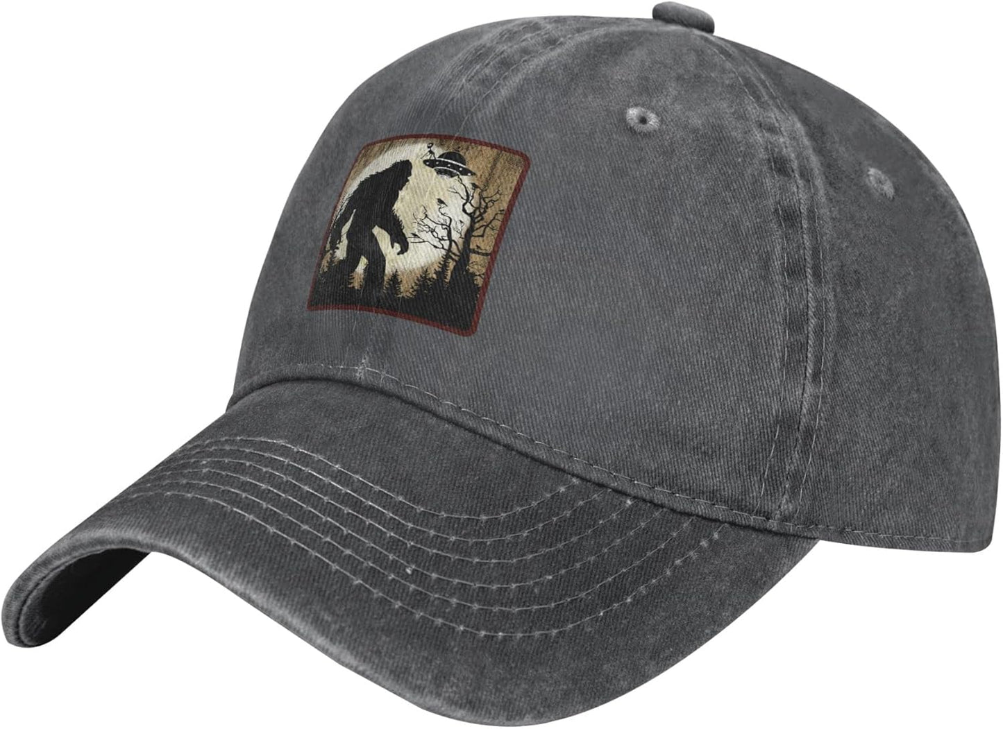 Funny Bigfoot UFO Hat - Washed Trucker Cap