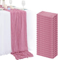 20 Pack Dusty Rose Cheesecloth Table Runner 120 in - Rustic Boho Decor