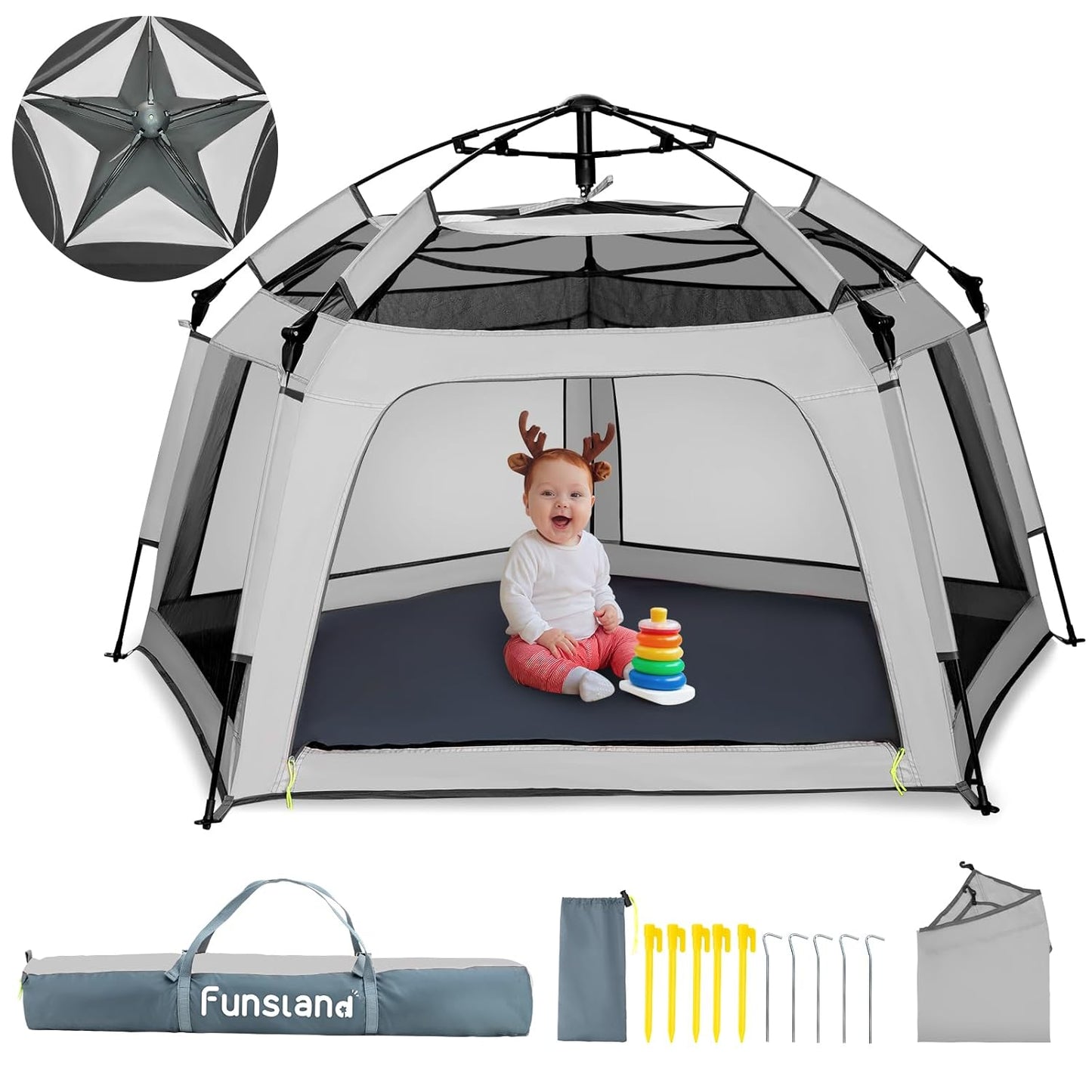 Baby Playpen Pop-up Tent for Indoor and Outdoor Fun