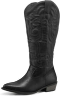 Wide Calf Cowboy Boots Mid Calf Pointed Toe - Comfortable Fit Women's