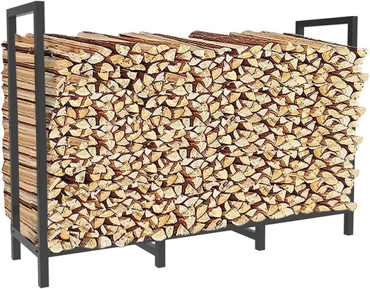 4ft Outdoor Firewood Rack Holder with 8 Support Legs for Storage