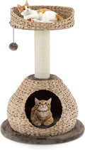 PETSITE Modern Cat Tree Tower - 28in Paper Rope Cat Condo and Perch