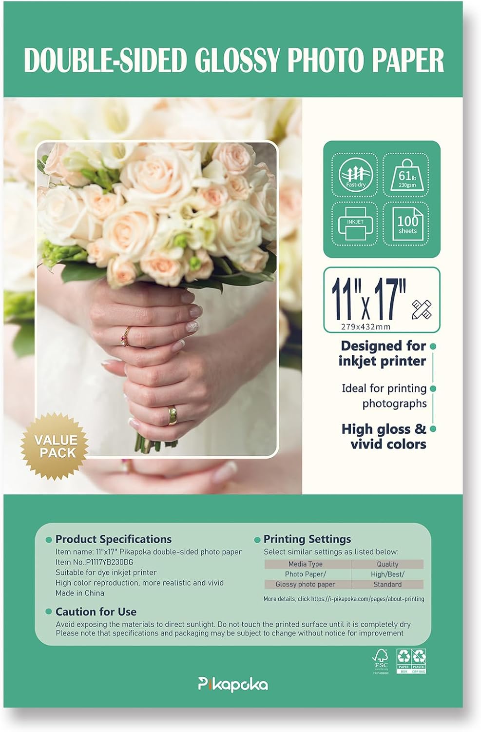 Double Sided Glossy Photo Paper 11x17 for Vibrant Prints