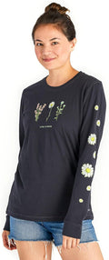 Women's Detailed Wildflowers Long Sleeve Crusher Tee Review