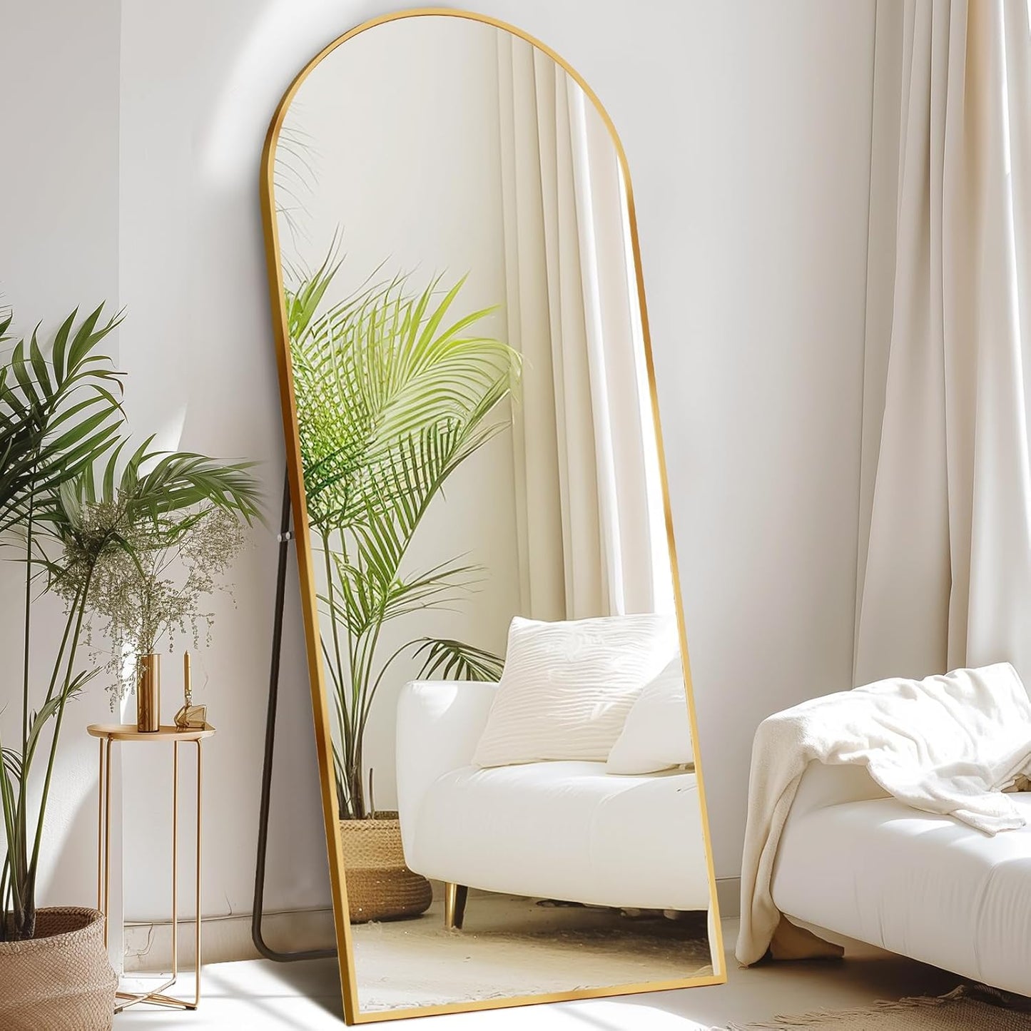 DUMOS 64in x 21in Arched Full Length Mirror for Modern Decor