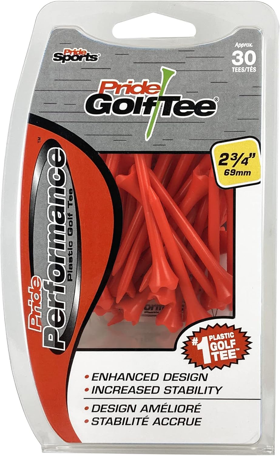 Drive farther with Pride Performance Golf Tees! 30 Count