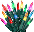 Multi-Color 500 Ct Christmas Tree Lights on 100 ft Green Wire
