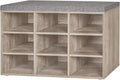 DINZI LVJ Shoe Bench 9 Cubbies Shoe Organizer - Compact Entryway