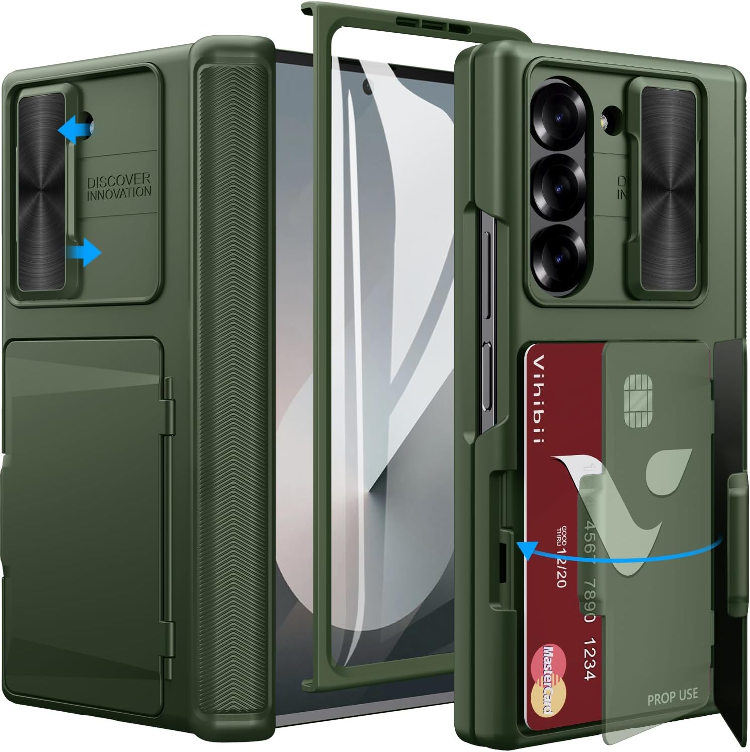 Vihibii Wallet Case for Samsung Galaxy Z Fold 6 with Lens Cover