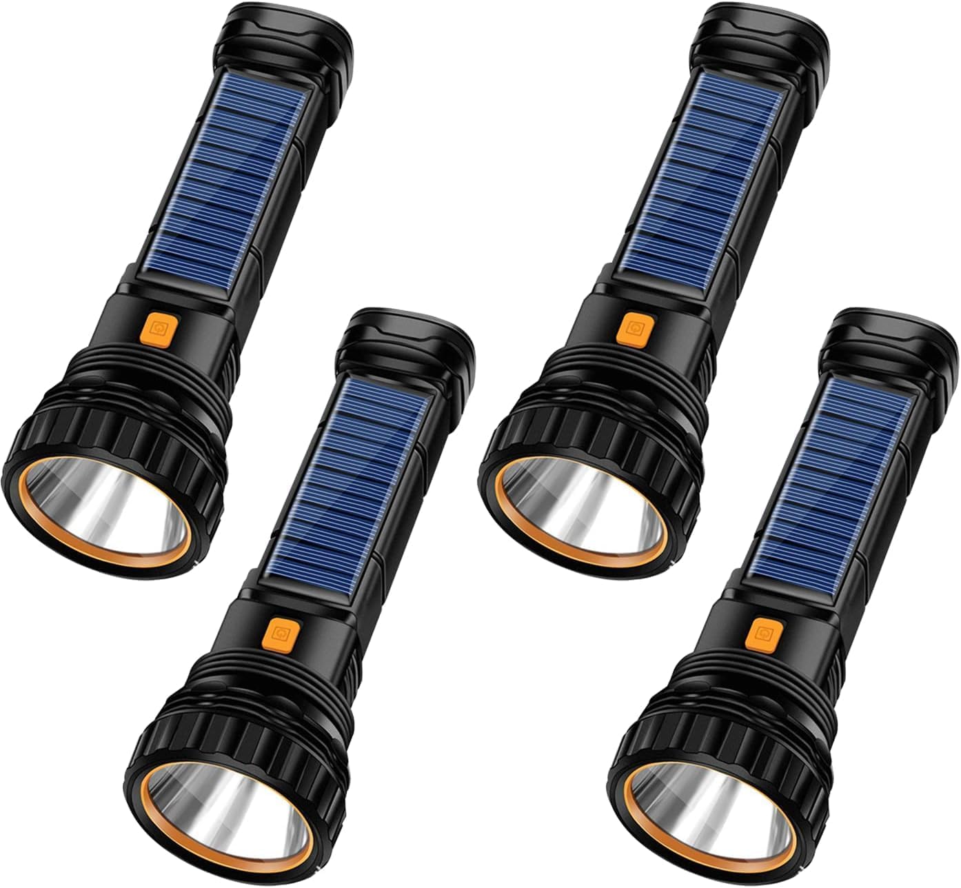 4pcs Solar Rechargeable Multi Function 1000 Lumens LED Flashlight
