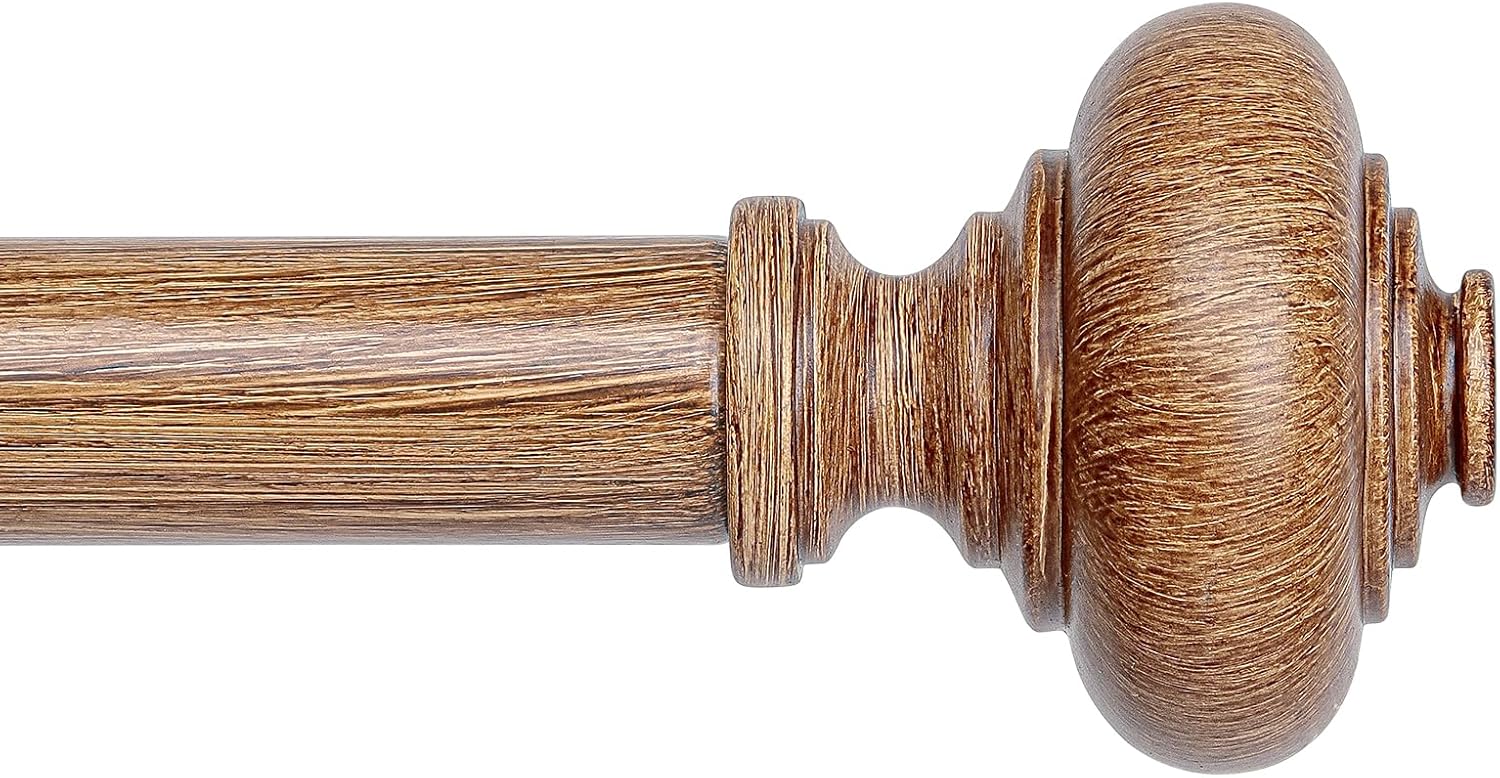Wood Curtain Rods for Windows 72 to 144 Inch - Vintage Style