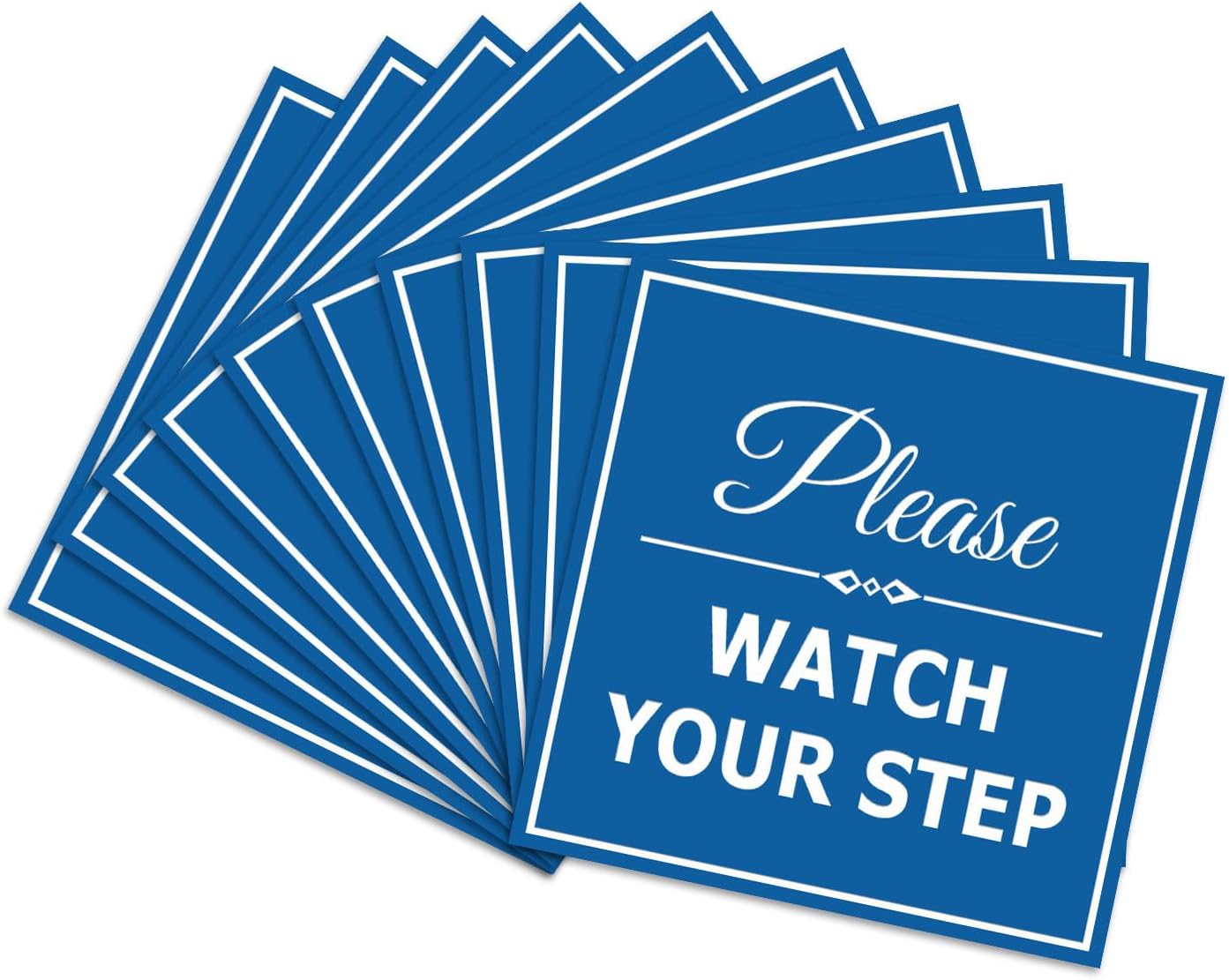 Square Classy Please Watch Your Step Sign - 10 Pack Safety Signs