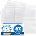 9 x 12 4 Mil Clear Reclosable Zip Plastic Bags - 500 Count