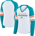 Fanatics NFL Redzone Blitz Raglan Lace-Up V-Neck Long Sleeve T-Shirt
