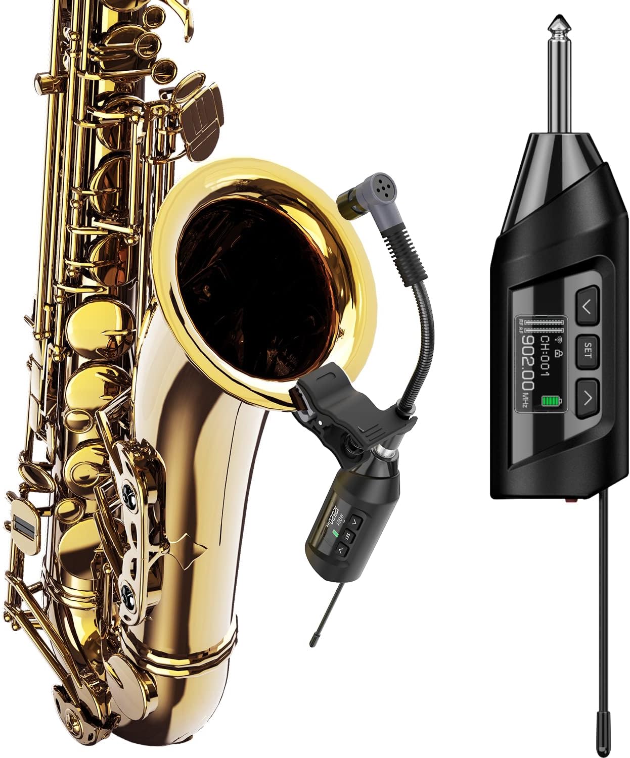 Wireless Saxophone Microphone System for Brass Instruments