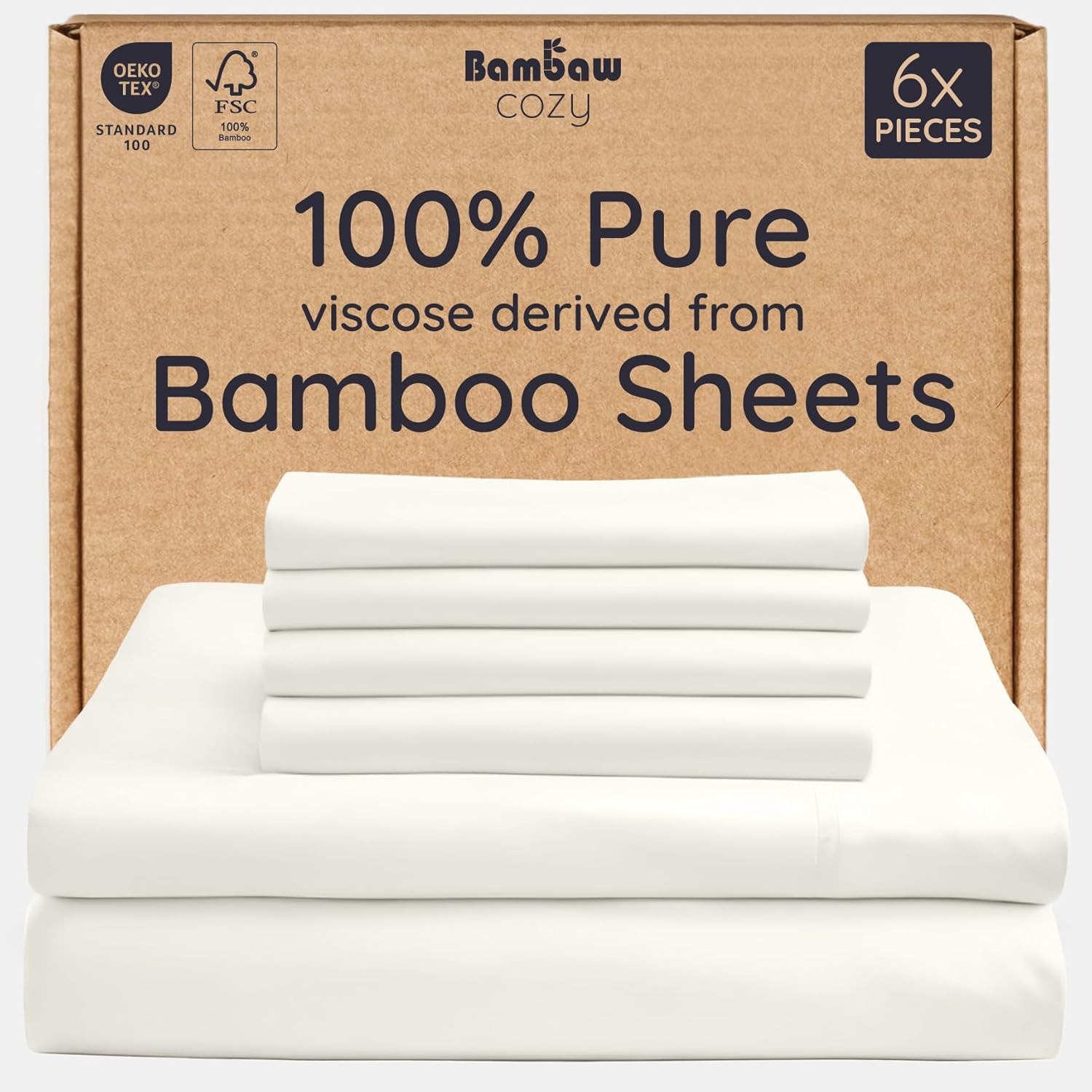 Bambaw King Sheet Set 6pcs - Luxurious Bamboo Cooling Sheets