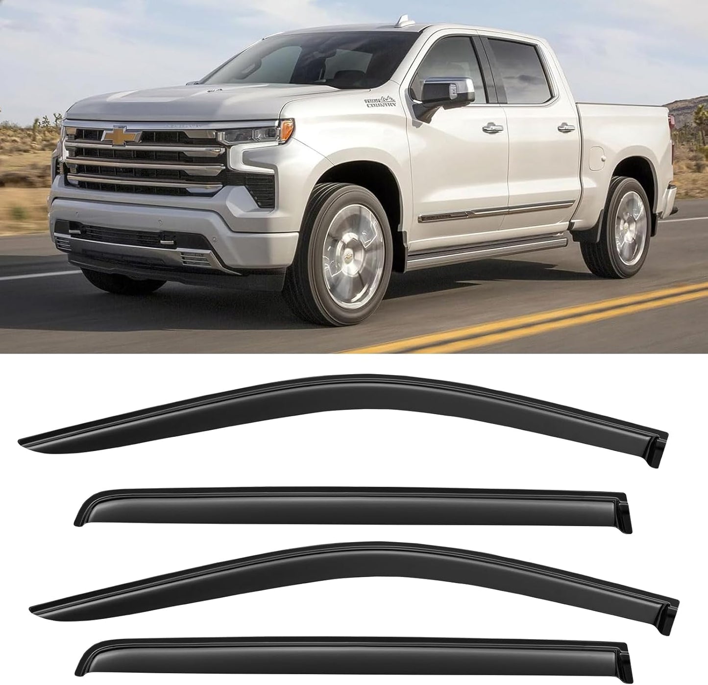 Window Rain Guards for 2019-2025 Chevy Silverado/GMC Sierra