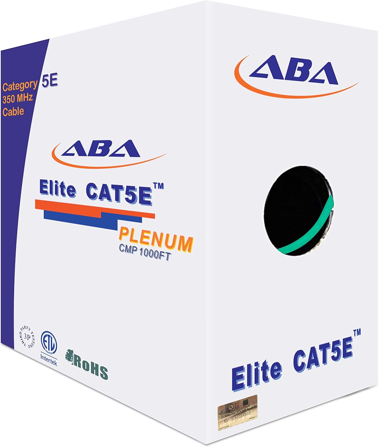 CAT5E Plenum Ethernet Cable 1000ft - High Performance UTP