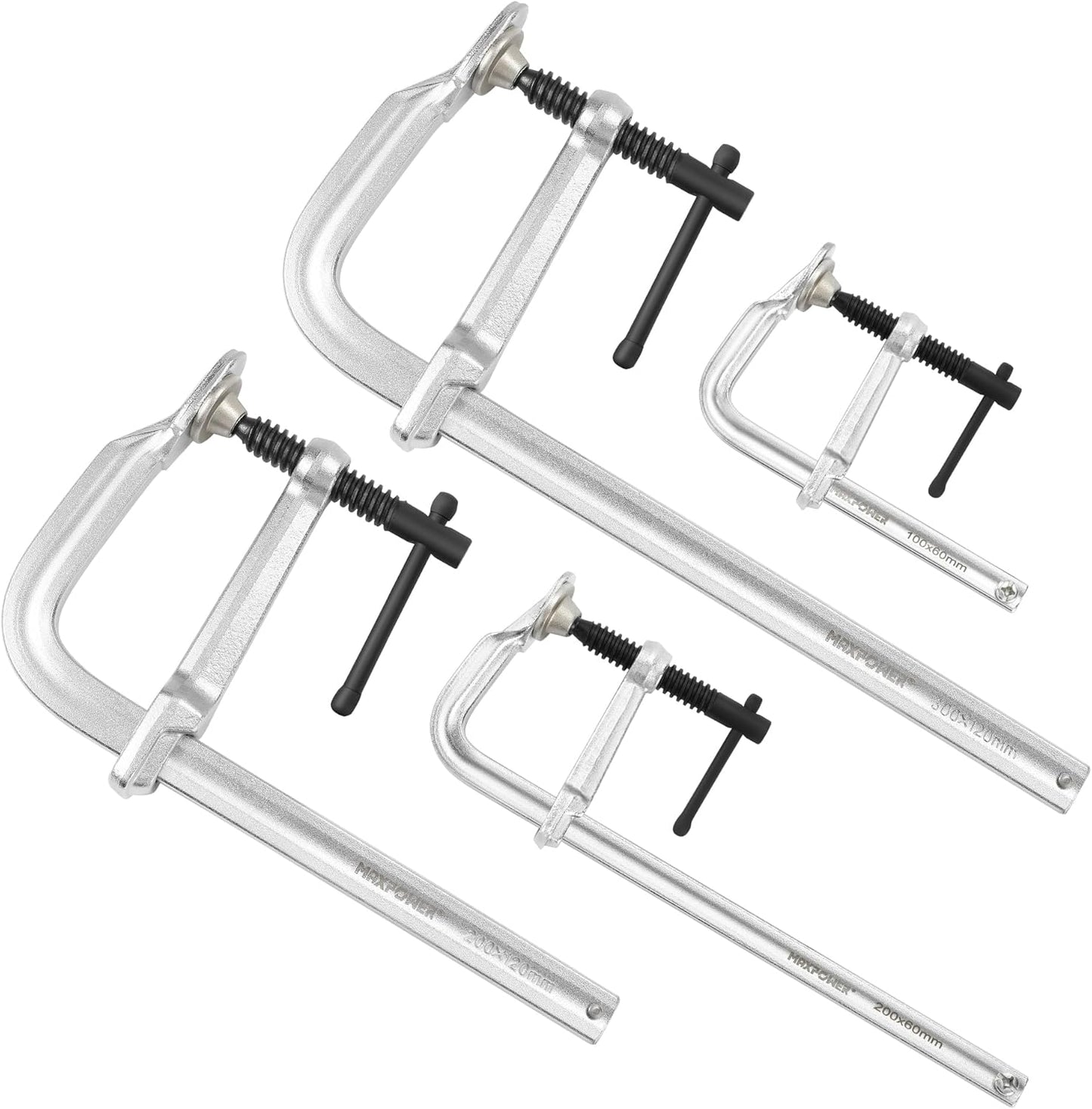 MAXPOWER Light Duty F Clamps Set for Welding - 4 to 12 in Sizes
