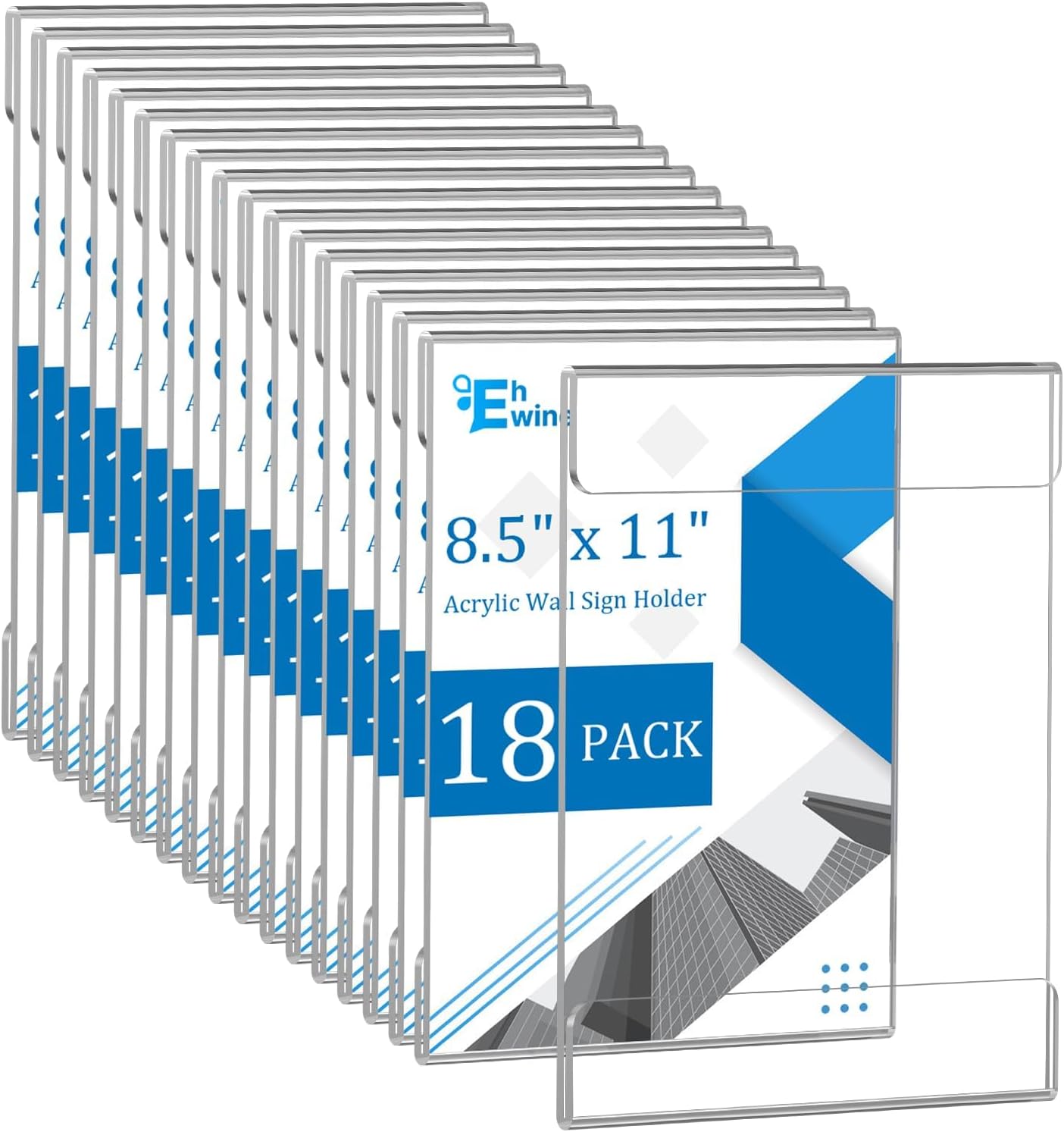 EHWINE 18 Pack Wall Mount Acrylic Sign Holder for Displays