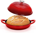 TeamFar Cast Iron Bread Dutch Oven, 6 Qt Enameled Pot - Even Heat