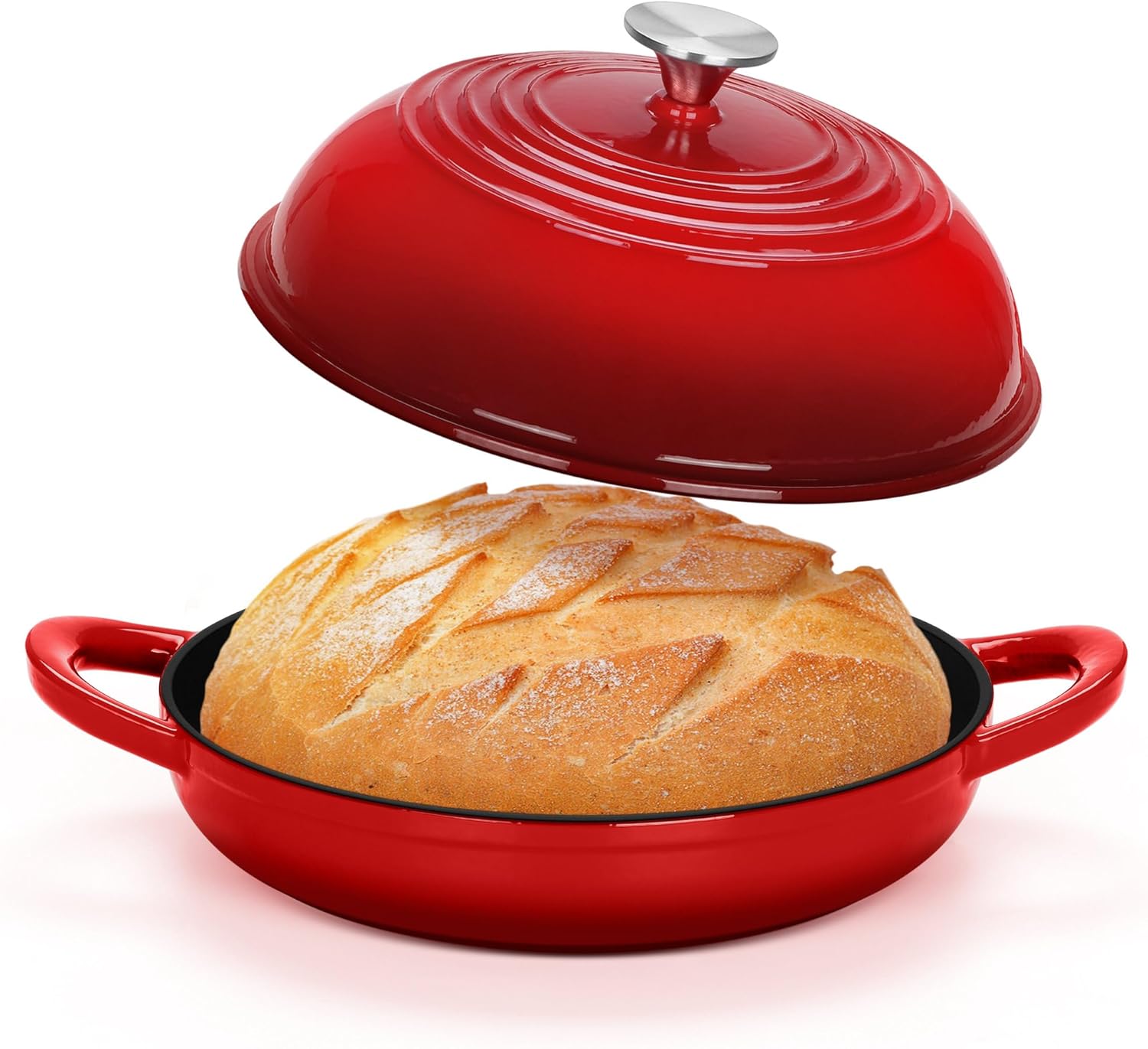 TeamFar 6 Qt Enameled Dutch Oven for Perfect Sourdough Baking