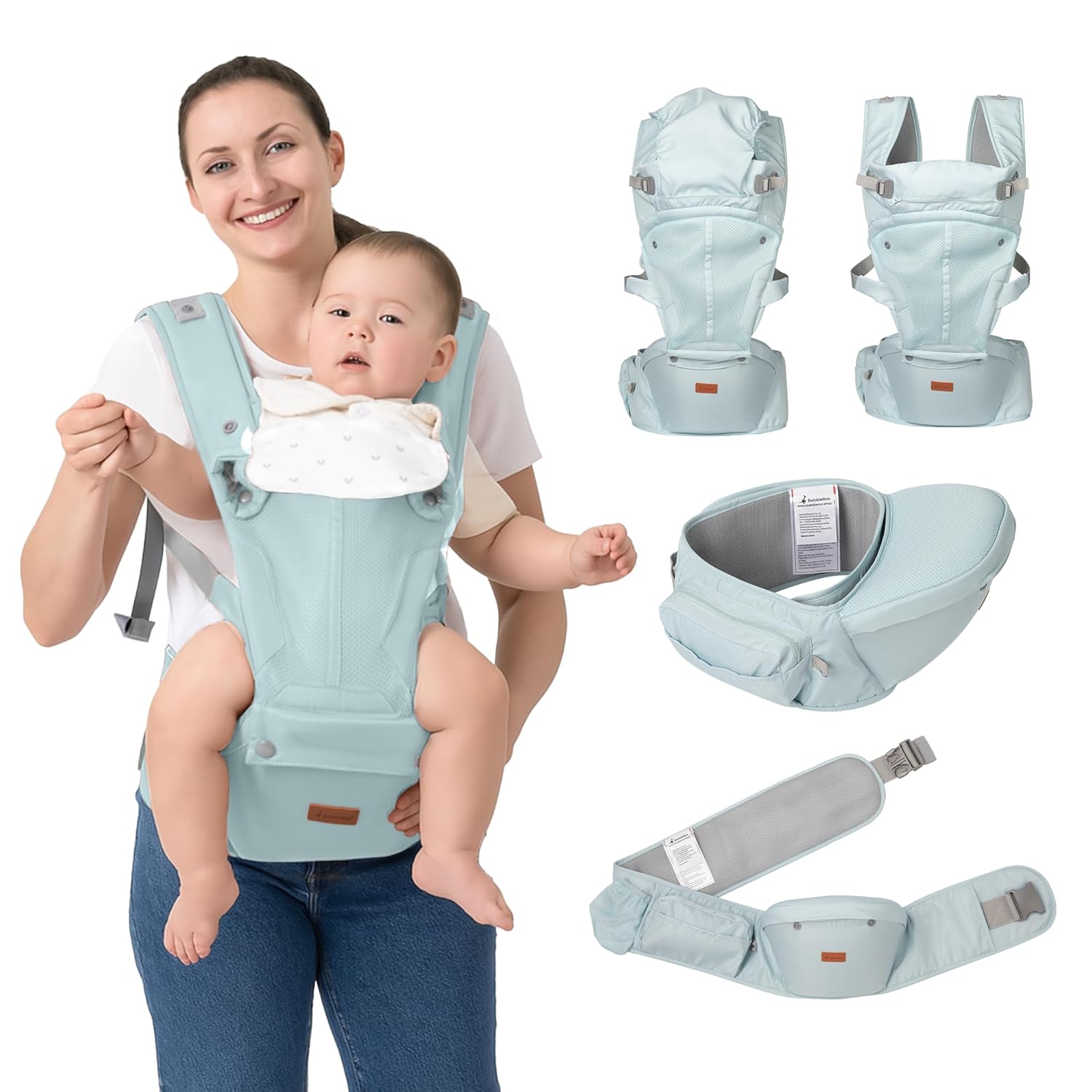 6-in-1 Baby Carrier with Hip Seat for Comfortable Carrying