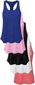 Women's Everyday Flowy Burnout Racer Back Tank Tops - 5 Pack