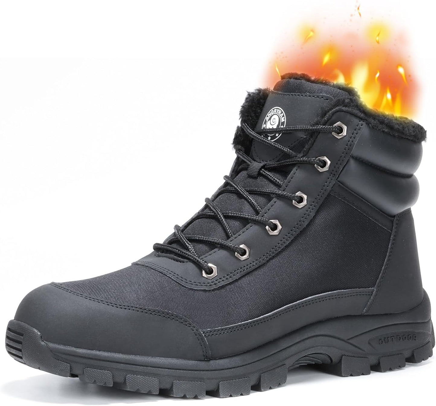 ANGRYRAM Winter Steel Toe Boots for Men Women Comfortable Warm