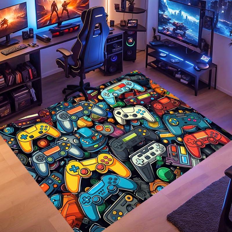 Controller Design Gamer Rug: Level Up Boys Room!